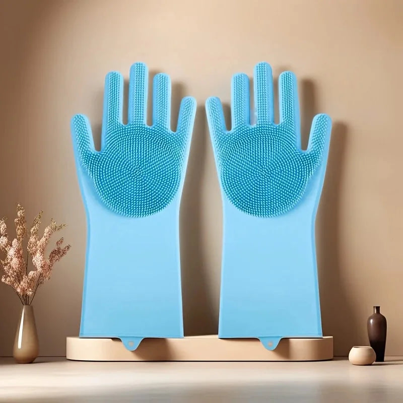 Silicone Pet Bathing Glove — Scrubber Mitt for Dogs & Cats with Massage & Deshedding