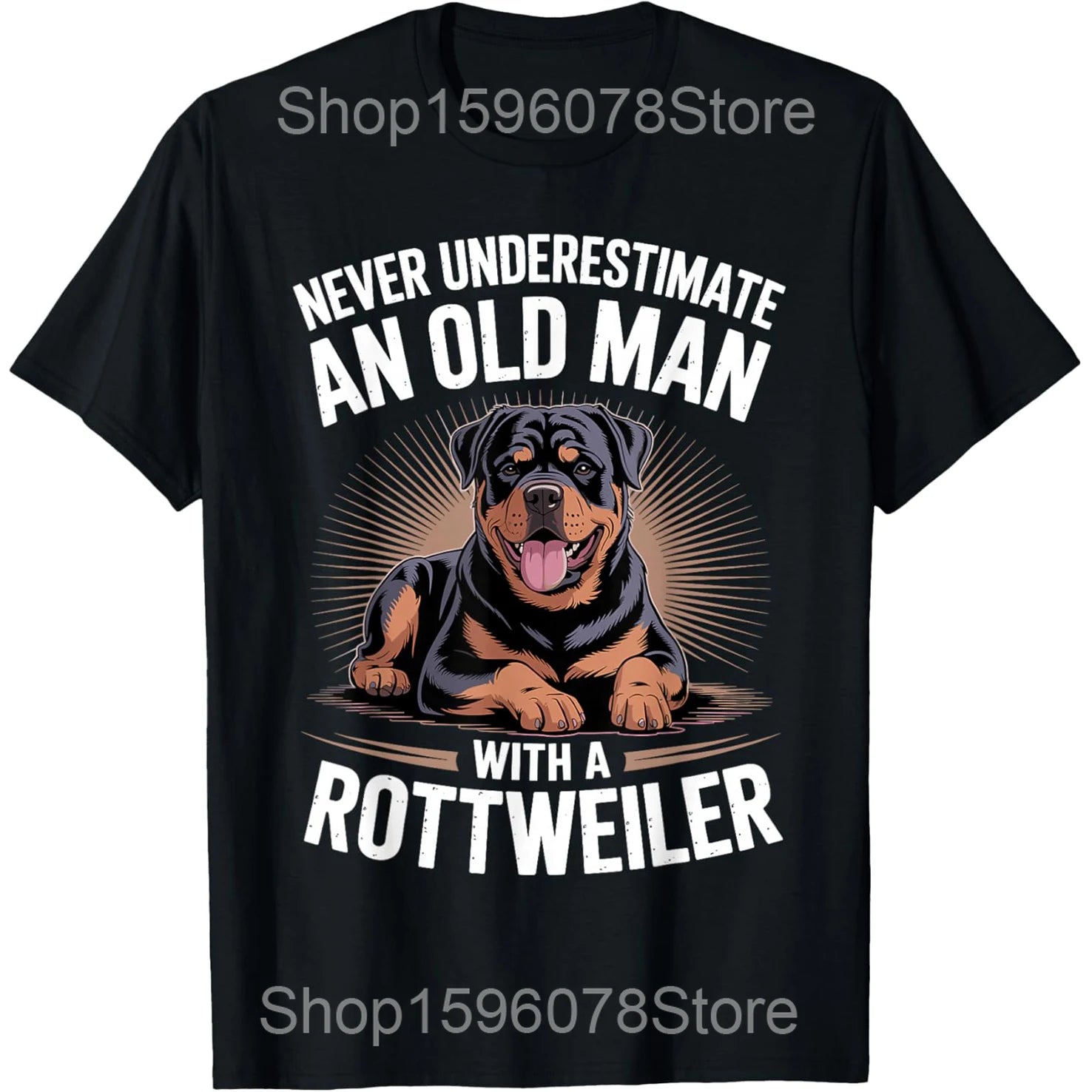 Funny Rottweiler Dog Pet Graphic T Shirts Men Women Pure Cotton Humor Streetwear Tee Shirt Short Sleeve Unisex Loose Clothing