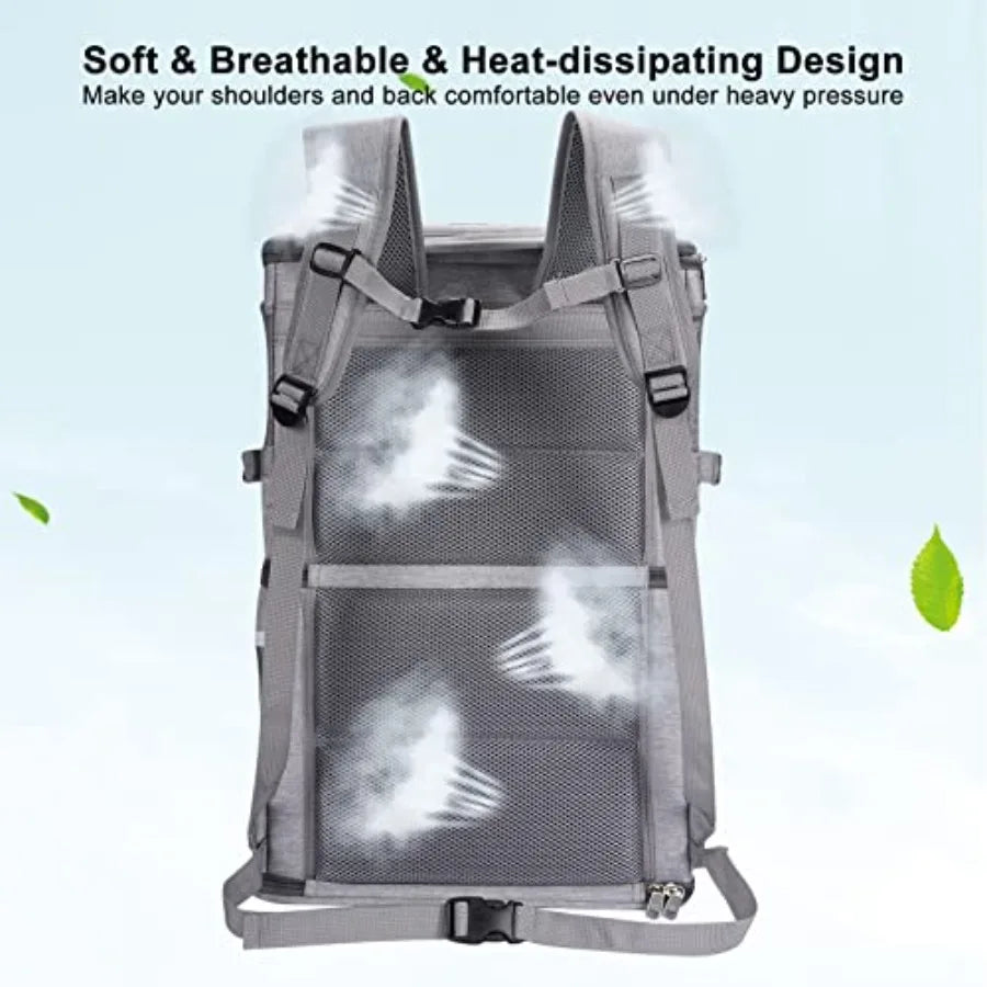 2-in-1 Double Pet Carrier Backpack for Small Cats and Dogs Portable Pet Travel Carrier Super Ventilated Design Ideal for Travel