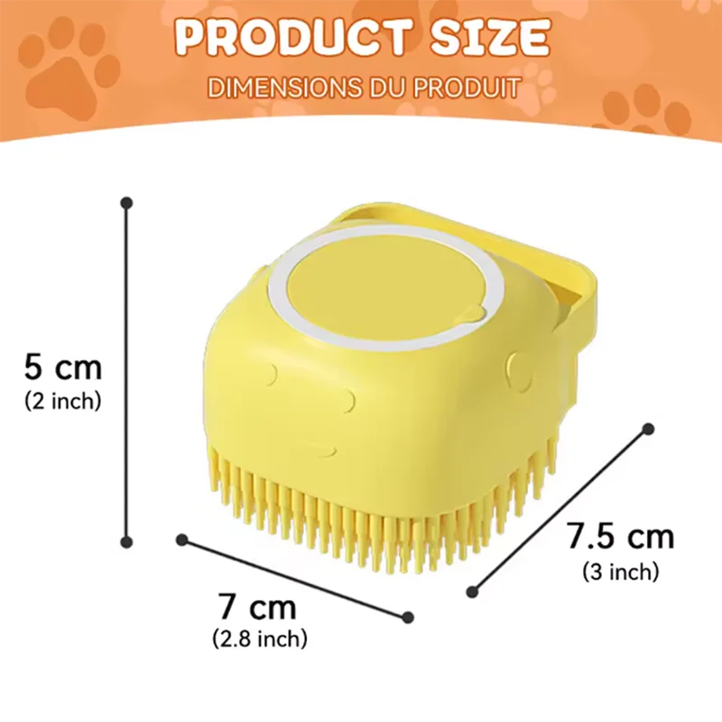 Silicone Pet Bath Massage Brush — Grooming Tool for Dogs & Cats