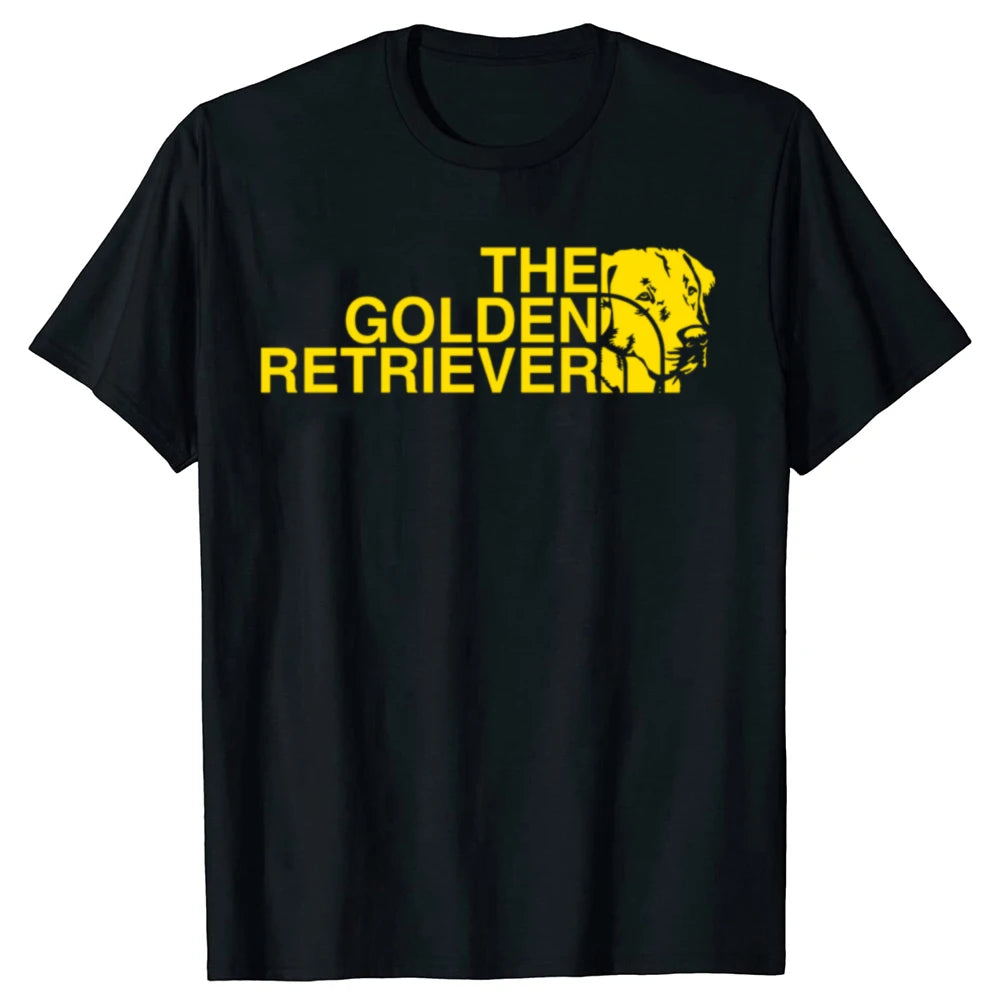 Funny The Golden Retriever Dog Face Graphic 100% Cotton T-shirts Men Fashion Casual Tshirt Loose Oversized Streetwear T Shirt