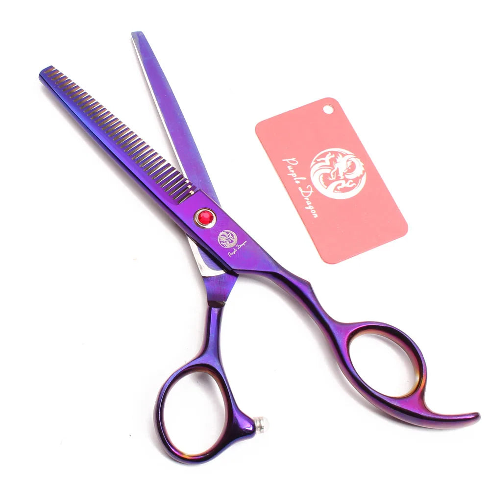 Grooming Scissors for Dogs Purple Dragon JP Stainless Straight Shears Thinning Shears Down Curved Scissors Pet Shears Comb Z3100