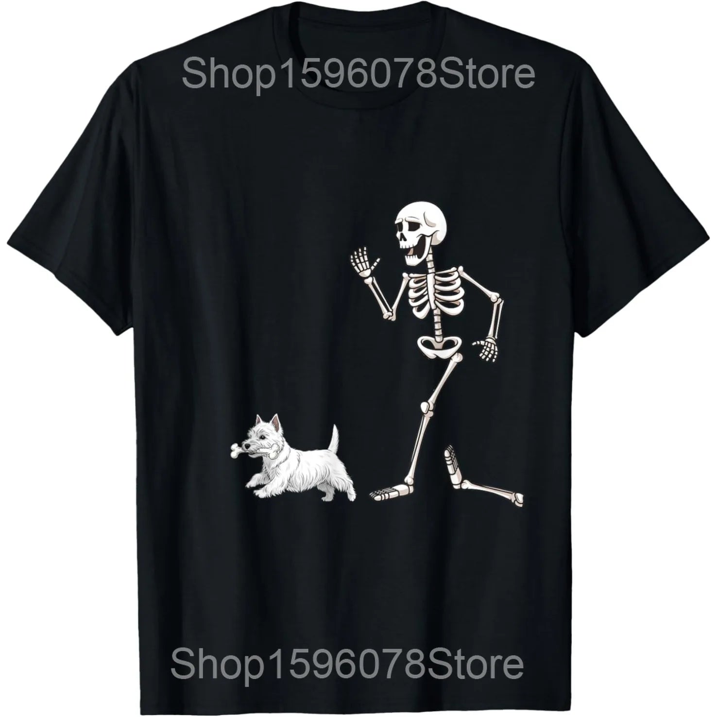West Highland Terrier My Bestie Is A Westie Mom Funny Dog T Shirts Humor Streetwear Tee Shirt Short Sleeve Unisex Loose Clothing