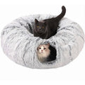 New Arrival Plush Cat Tunnel Bed Foldable Two-in-One round Warmth Pet Nest Thickened Cozy Cuddly Cat Hideaway