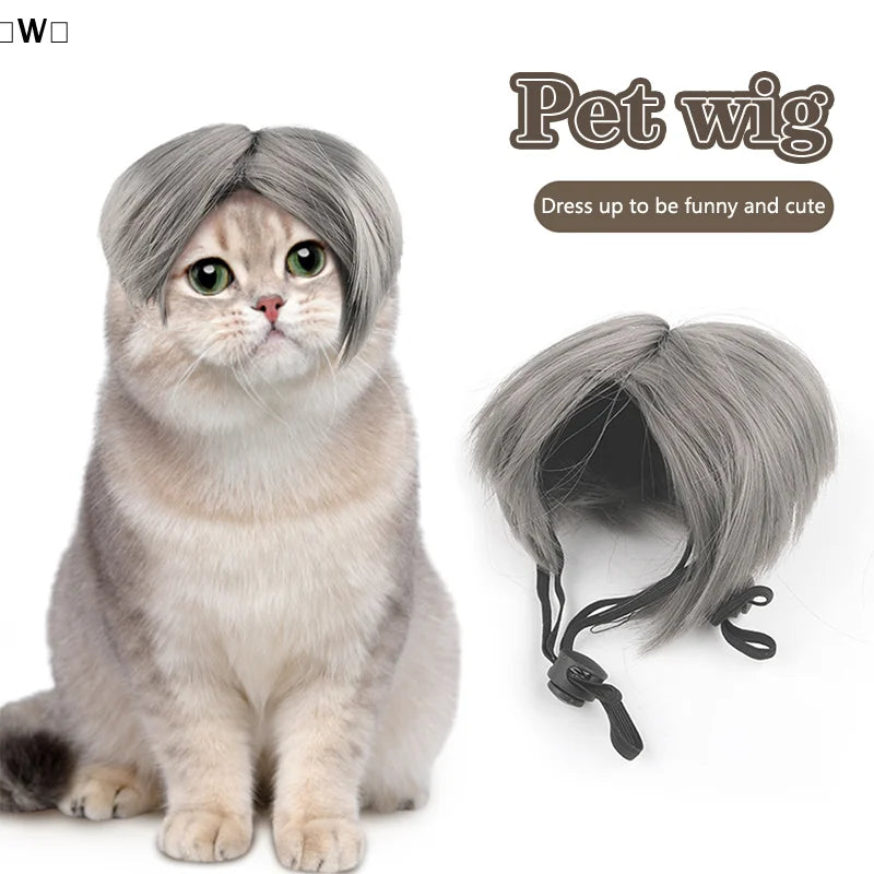 〔W〕Pet Wigs Costume Hat Funny Cosplay Head Accessories For Dog Cat Halloween Christmas Party Dress Up Supplies〔Winter1〕