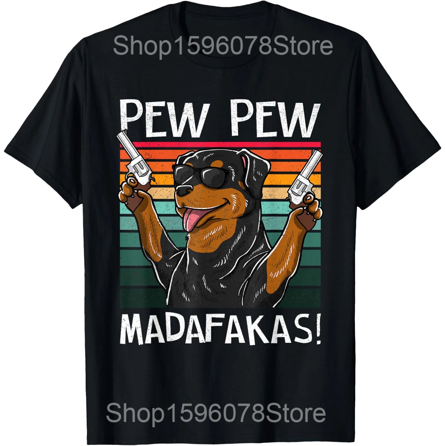 Funny Rottweiler Dog Pet Graphic T Shirts Men Women Pure Cotton Humor Streetwear Tee Shirt Short Sleeve Unisex Loose Clothing