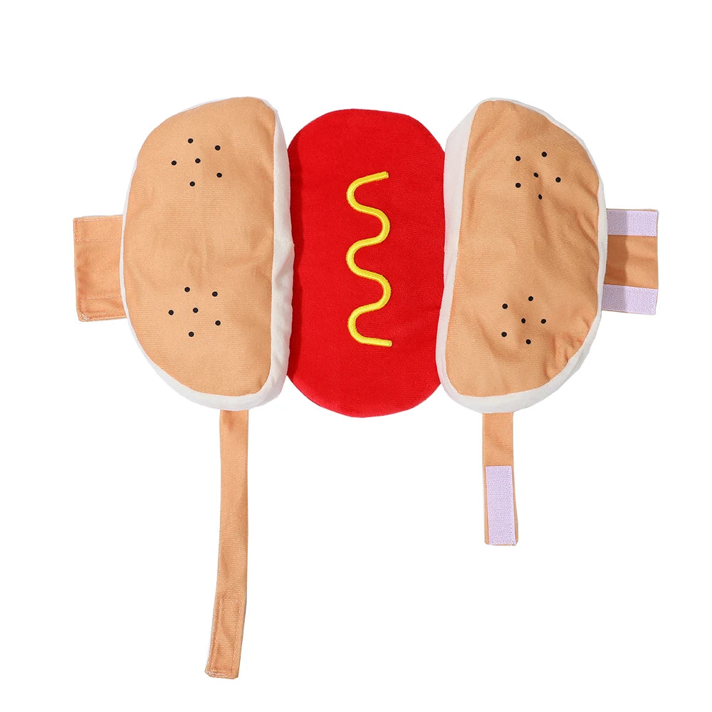 Funny Cute Pet Cat Costume Cosplay Clothes For Dogs Halloween Puppy Kitten Dress Up Adjustable Hot Dog Shaped Sphynx Cat Outfits