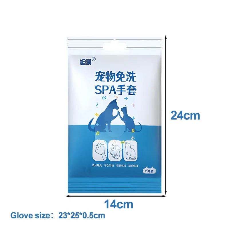 30/6pcs Pet Disposable Cleaning Gloves Wash Free Cats Dogs SPA Bath Supplies Massage Non Woven Fabric No Rinse Eye Wipe Gloves
