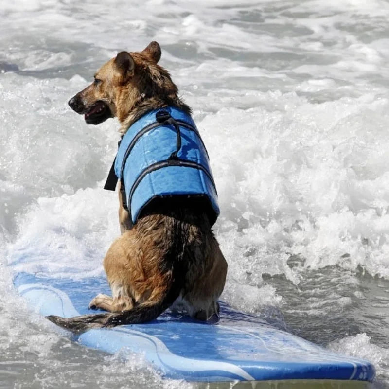 Summer Dog Life Jacket — Reflective Adjustable Swimwear Safety Vest for Large Dogs