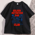 Golden Retriever Dad Club T-Shirt Funny Regular Casual Comfort Breathable Short Sleeve T Shirts Loose Graphic Tees Clothing