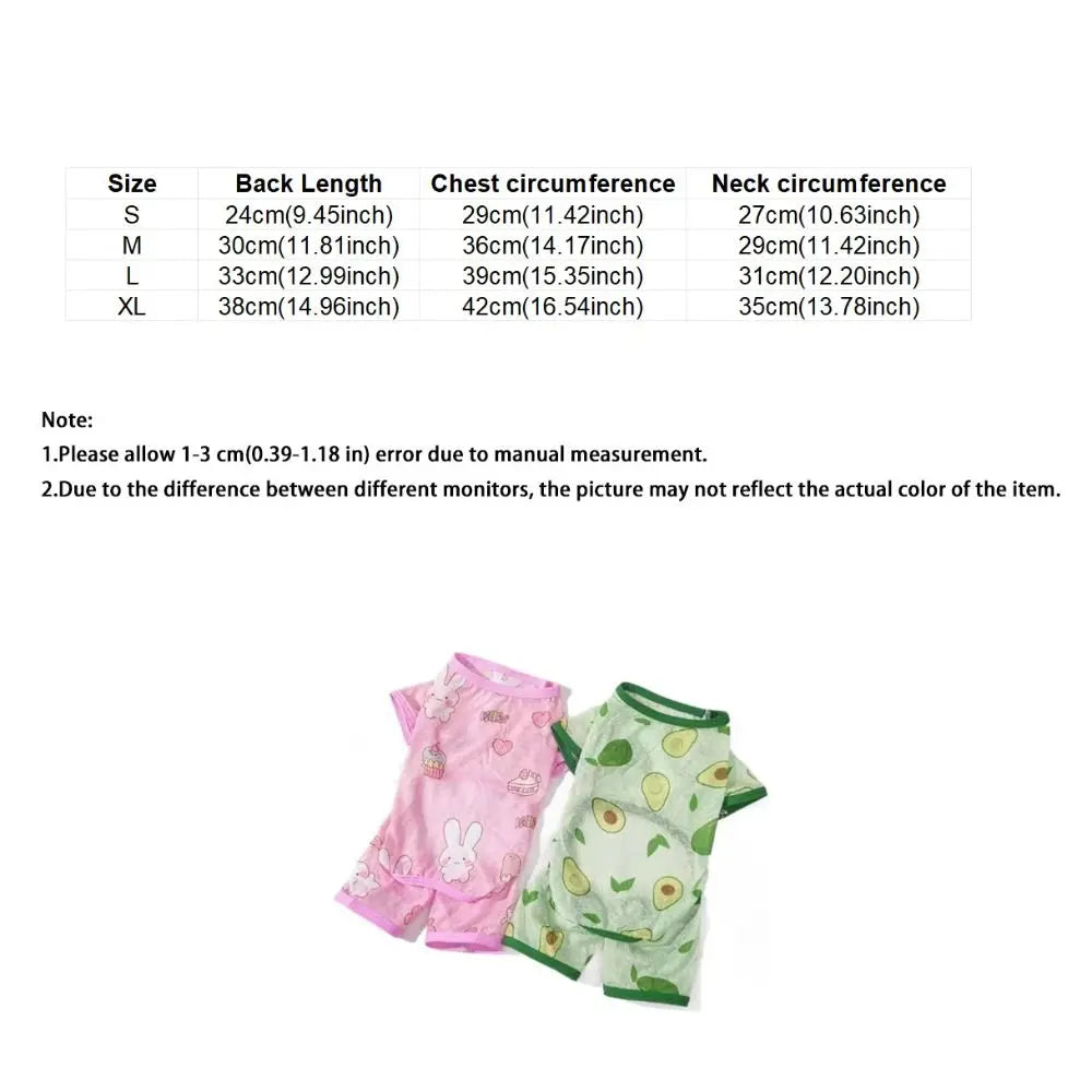 Cartoon Print Cat Cooling Jumpsuit Breathable Mesh Sun Protection Pet Four-legged Clothes Ultra-thin Summer Cat Clothes Travel