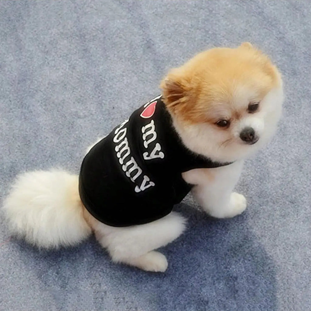 Pet Dog Vest T-Shirt I Love My Daddy Mommy Vest Gift Costume Clothes for Small Puppy Cat Kitten Yorkshire Chihuahua Poodle