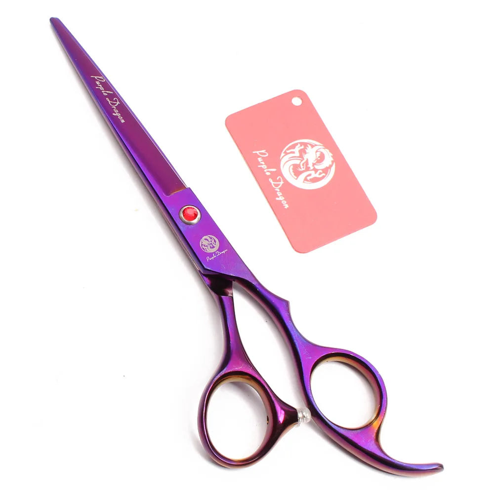Grooming Scissors for Dogs Purple Dragon JP Stainless Straight Shears Thinning Shears Down Curved Scissors Pet Shears Comb Z3100