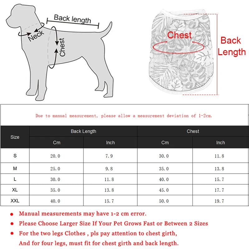 Dog Summer Clothes Breathable Puppy Vest For Small Dogs Cat Costume Beach Style Fashion T-shirt Chihuahua Freach Bulldog Outfits