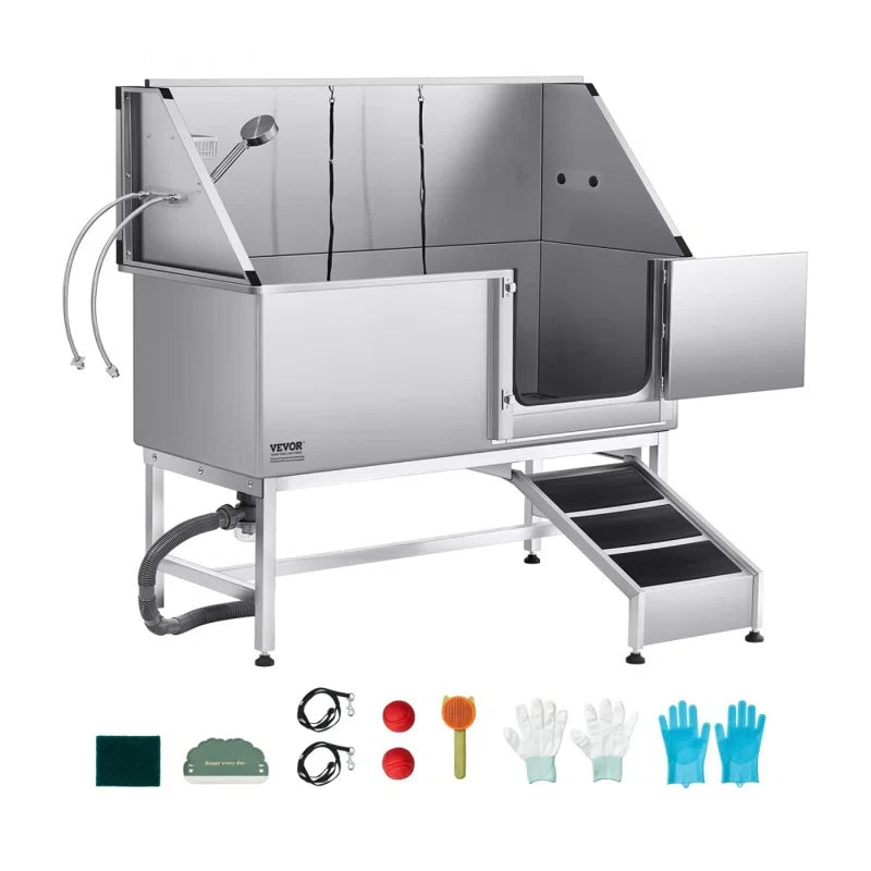 Premium Eco-Friendly Pet Grooming Bath Tub 304 Stainless Steel for Cats and Dogs