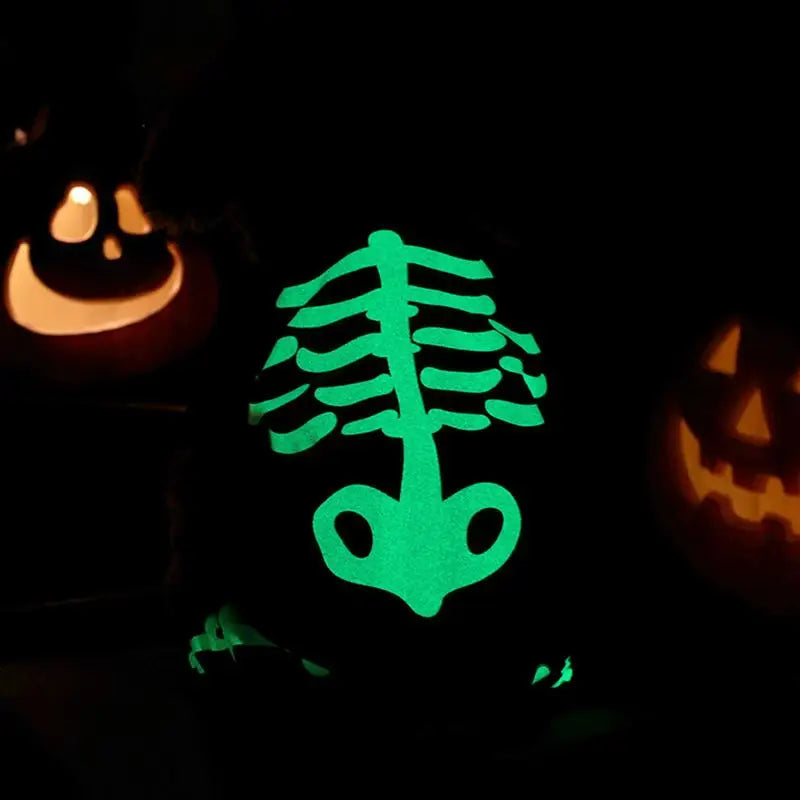 Halloween Costume For Dogs Glowing Skeleton Halloween Cosplay Pet Jumpsuit Pet Outfit Festive Appeal For Parades Play Dates