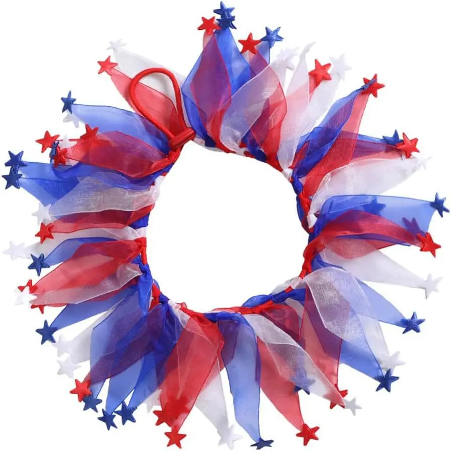 4th of July Dog Bow Headband & Collar Set – 3pc Patriotic Pet Accessories
