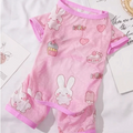 Cartoon Print Cat Cooling Jumpsuit Ultra-thin Breathable Mesh Dog Sunscreen Clothes Sun Protection Pet Four-legged Clothes