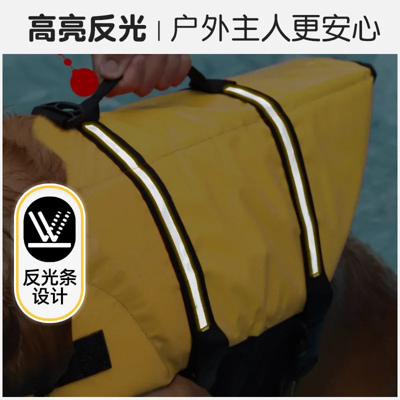 Reflective Dog Life Jacket — Adjustable Summer Swimwear Safety Vest