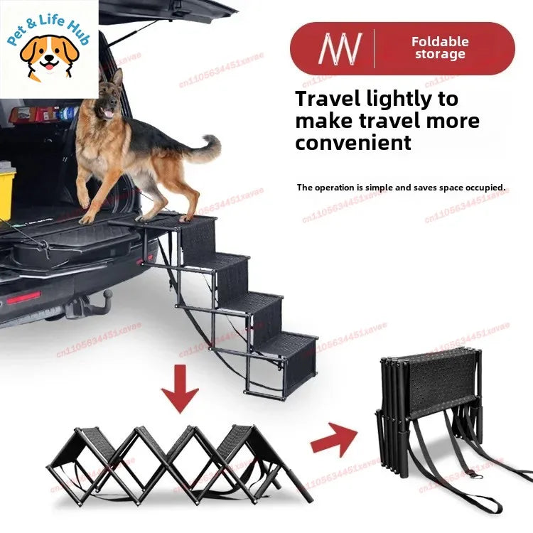 Foldable Outdoor Car Pet Dog Ladder Step Stairs Steel Pipe Portable Retractable Ladder Pet Products  Escaleras Para Perros