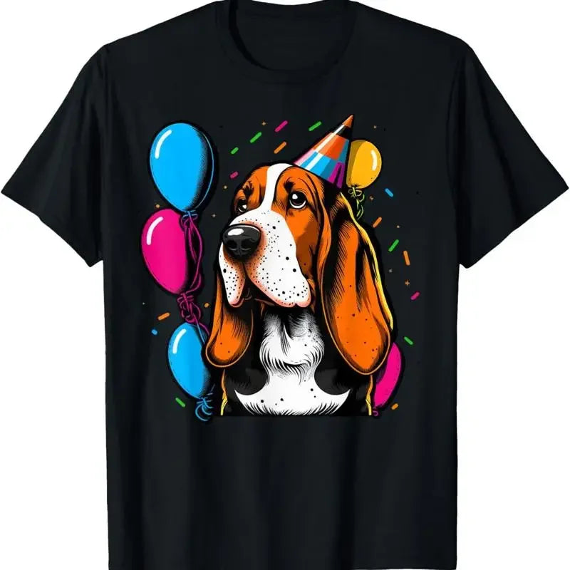 Celebration Event Birthday Party Basset Hound T Shirt