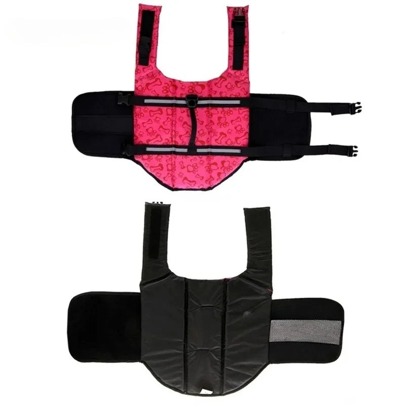 Summer Dog Life Jacket — Reflective Adjustable Swimwear Safety Vest for Large Dogs