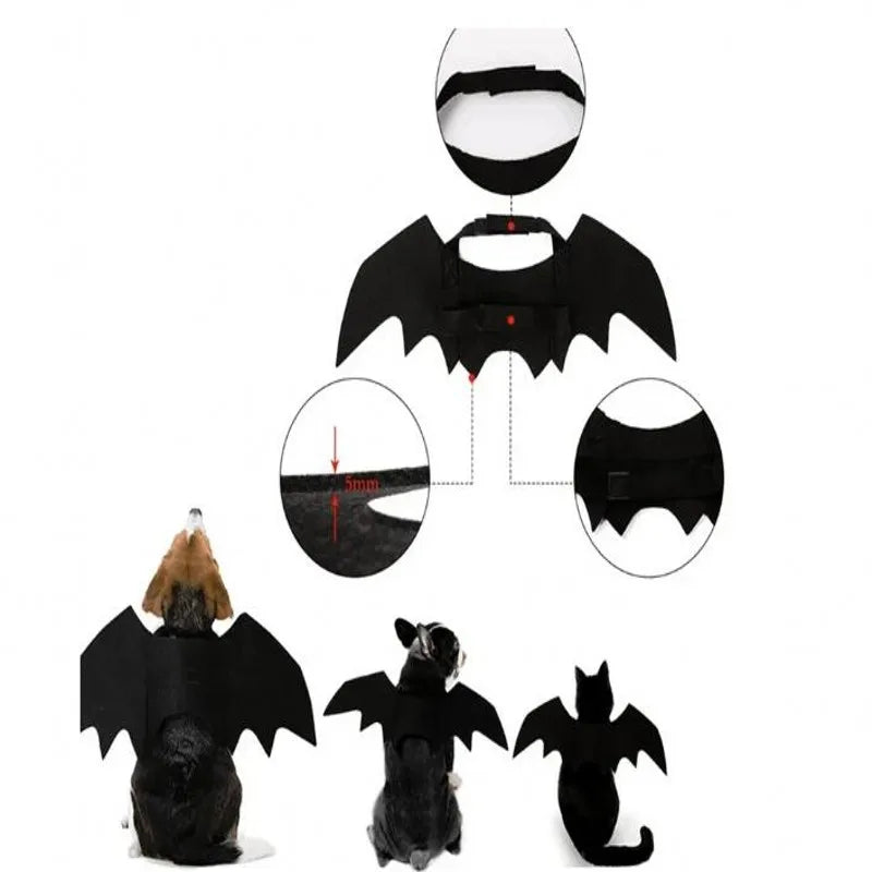 Halloween Bat Costume for Dogs Pet Wings Cat Dress up Accessory Puppy Party Outfit Pet Supplies