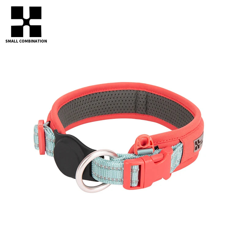 Personalized  AirTag Dog Collar  Adjustable Nylon Reflective Padded Pet Dog Collar for Small Medium Large Dog accessories