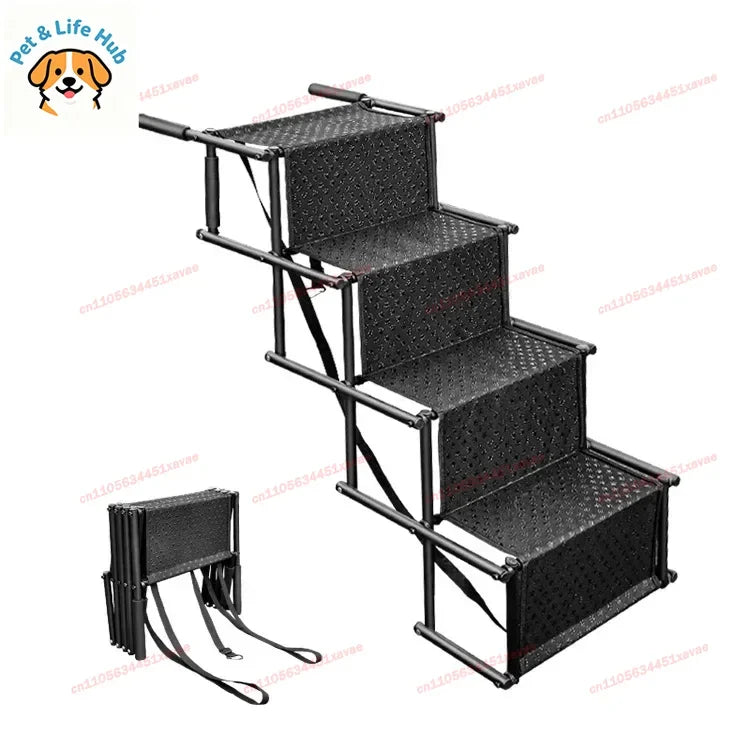 Foldable Outdoor Car Pet Dog Ladder Step Stairs Steel Pipe Portable Retractable Ladder Pet Products  Escaleras Para Perros