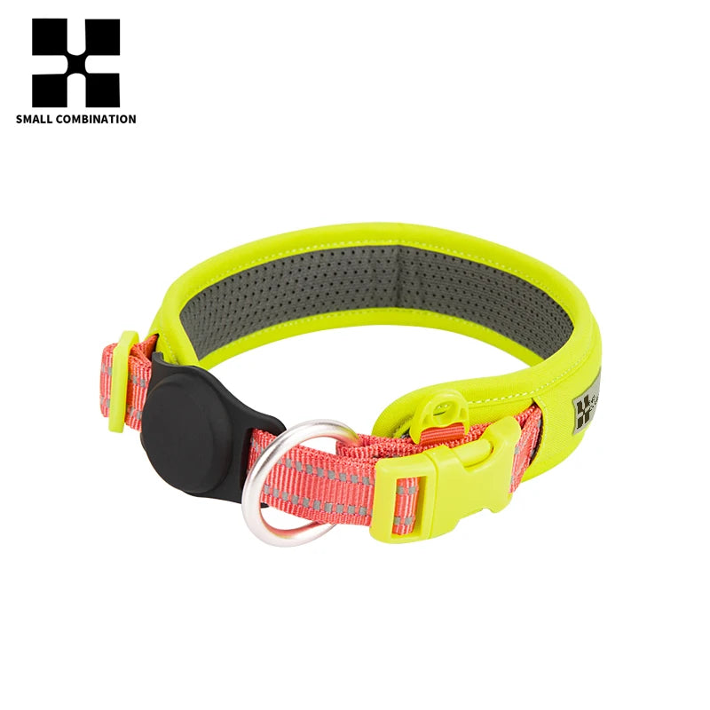 Personalized  AirTag Dog Collar  Adjustable Nylon Reflective Padded Pet Dog Collar for Small Medium Large Dog accessories