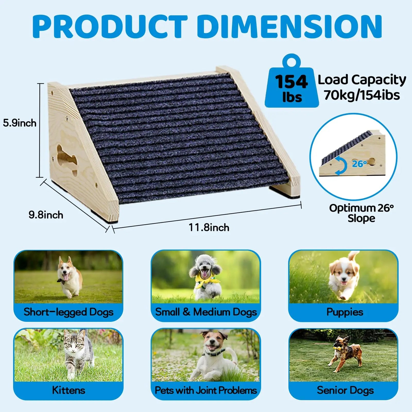 Pet Dog Stair Ladder Supplies Ideal Gifts Anti Slip Multifunctional Ornament Dog Ramp for Animals High Bed Cars Kitten