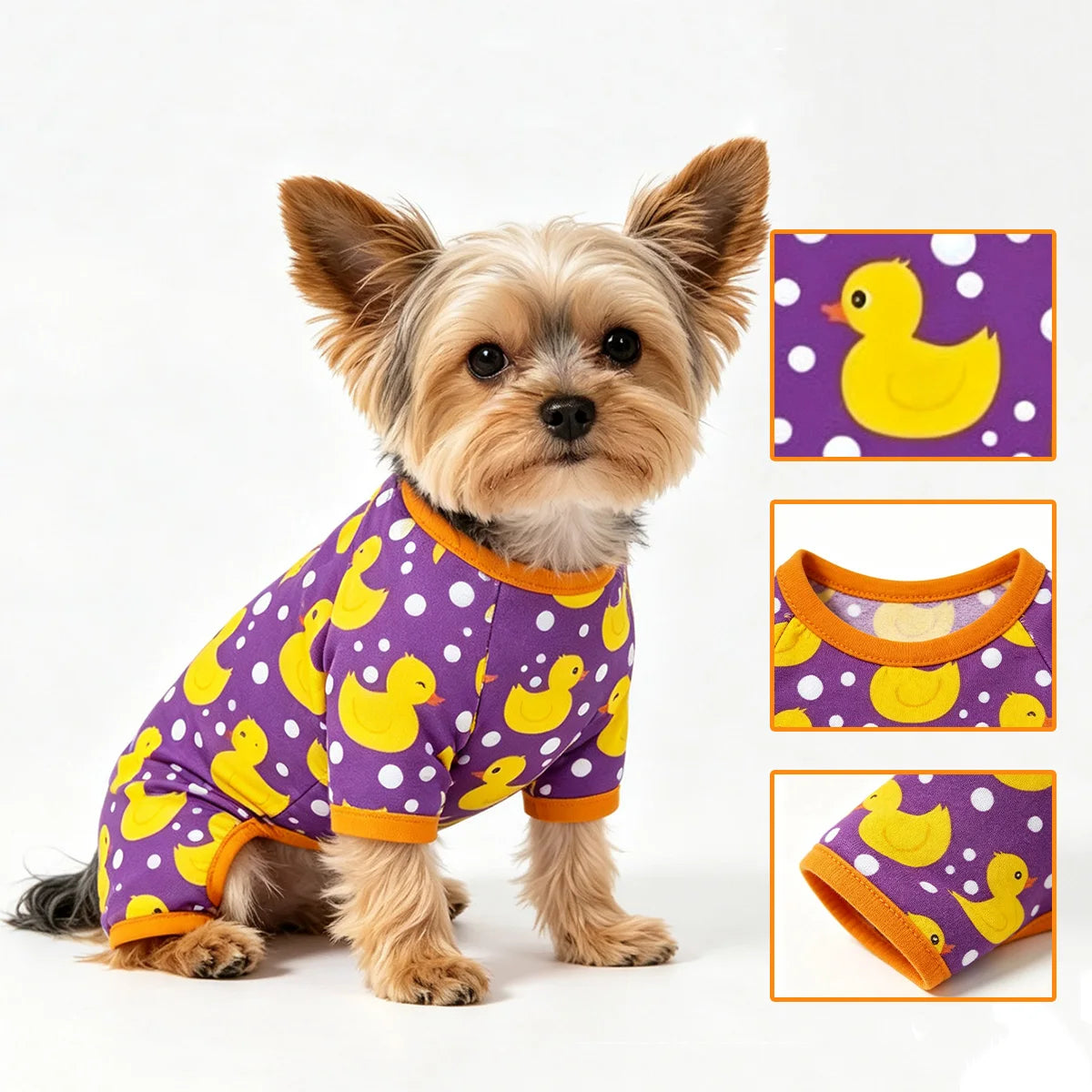 Dogs Pajamas Yellow Duck Clothes for Small Dogs Soft Material Stretchable Dog Chihuahua Yorkie Global Pet Fashion Hit
