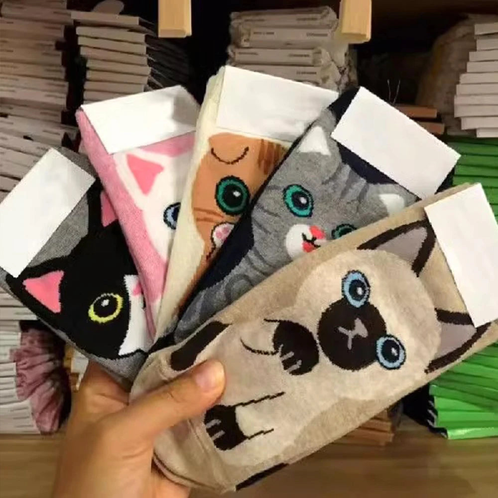 1-5Pairs Cotton Short Sock Cartoon 3D Cat Puppy Dog Animal Socks Harajuku Kawaii Women Girls Anklet Socks Breathable Casual Sox