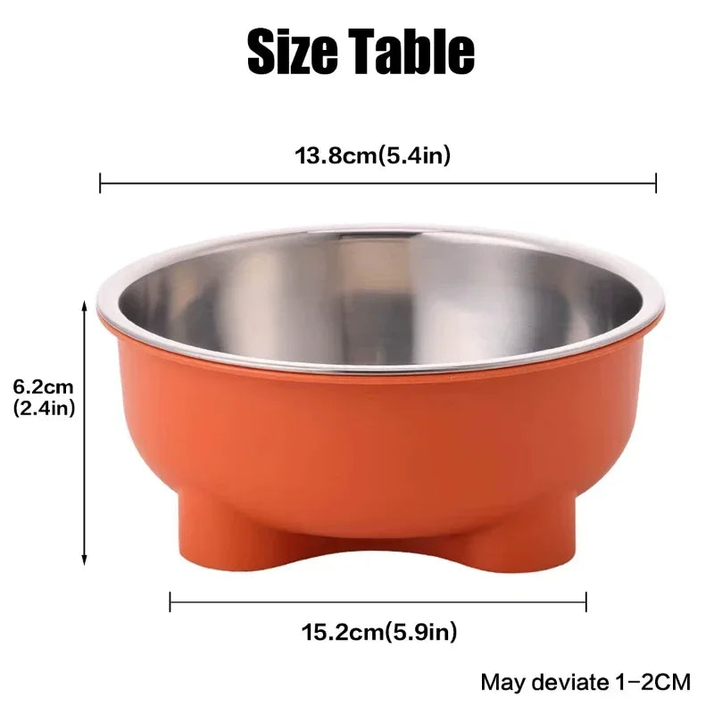1PC Four-Legged Solid Color Stainless Steel Anti Slip Pet Dog Bowl and Cat Bowl for Indoor and Outdoor Use Easy To Clean