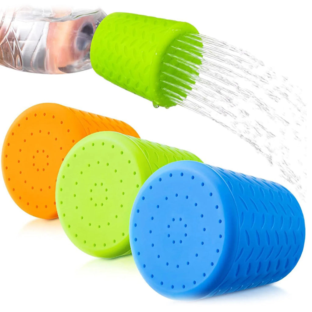 Portable Silicone pet shower head,Summer Outdoor Dogs Shower Water Sprayer,Fits Most 16oz To 2L Plastic Water Bottles Or Bottles