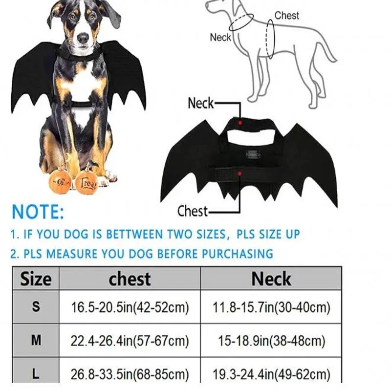 Halloween Bat Costume for Dogs Pet Wings Cat Dress up Accessory Puppy Party Outfit Pet Supplies