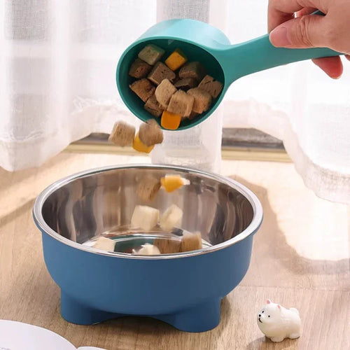 1PC Four-Legged Solid Color Stainless Steel Anti Slip Pet Dog Bowl and Cat Bowl for Indoor and Outdoor Use Easy To Clean