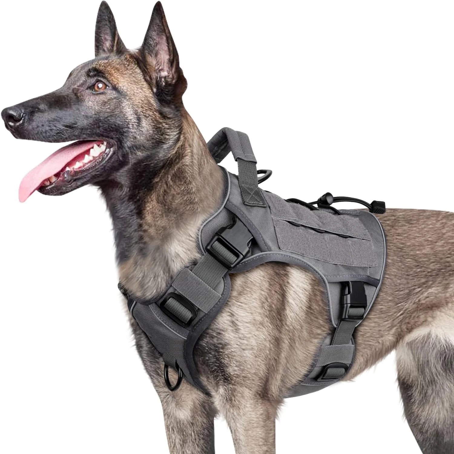Adjustable No-Pull Tactical Dog Harness with Handle for Large Dogs - Reflective  Vest for Labrador Retriever, Siberian H