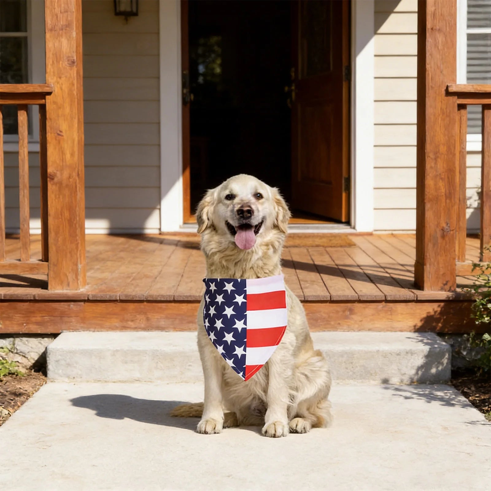 Pet Bandana 4th July Patriotic American Flag Dog Scarf Triangular Pet Accessory Dog Bandana Soft Pet Neckwear