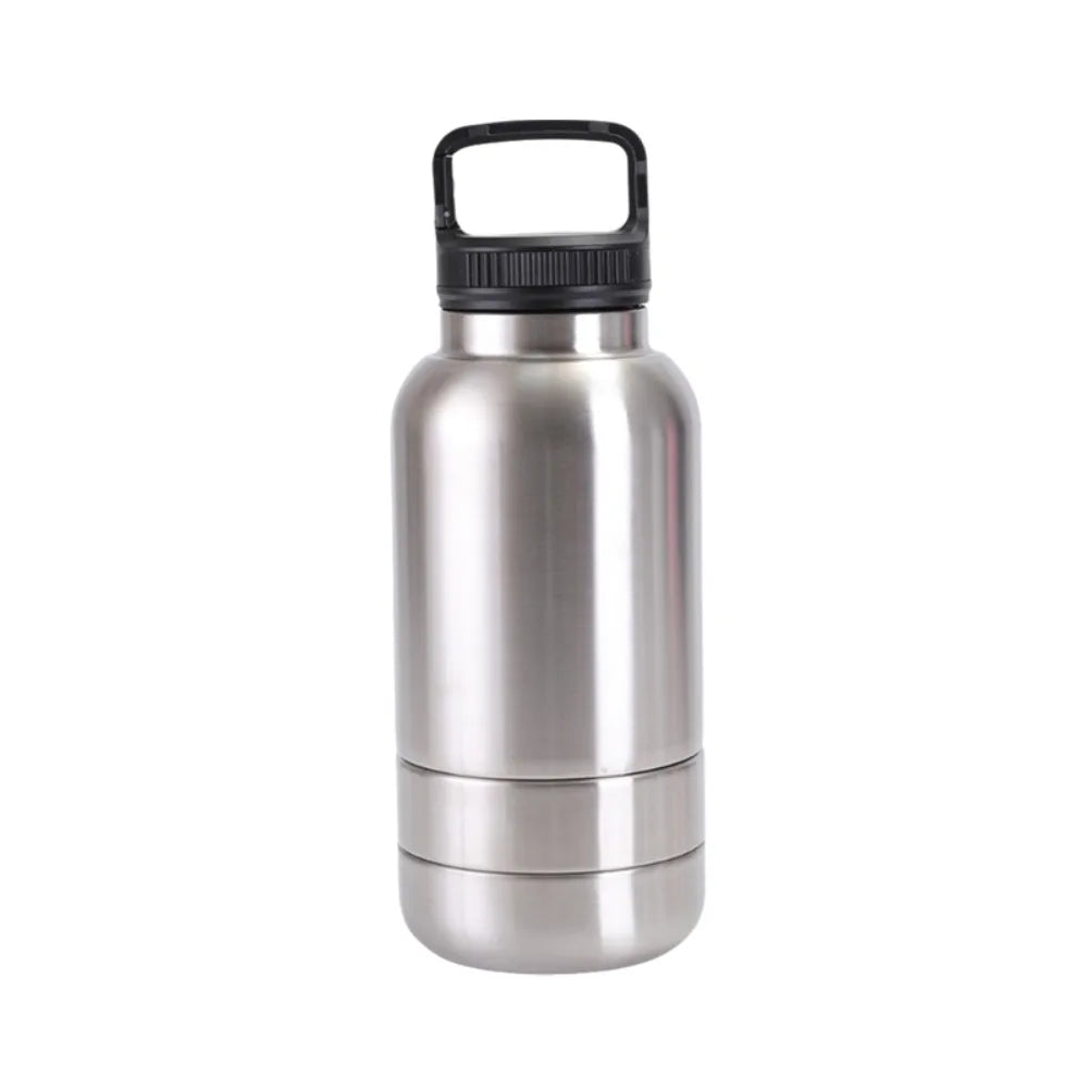 3 in 1 Stainless Steel Pet Water Bottle Multi-layered Detachable Dog Drinking Bottle Leak-proof 32Oz Insulated Water Bottle