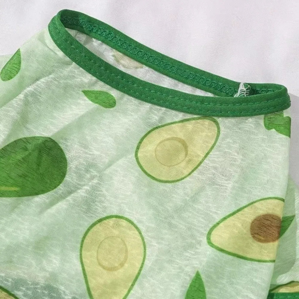 Cartoon Print Cat Cooling Jumpsuit Ultra-thin Breathable Mesh Dog Sunscreen Clothes Sun Protection Pet Four-legged Clothes