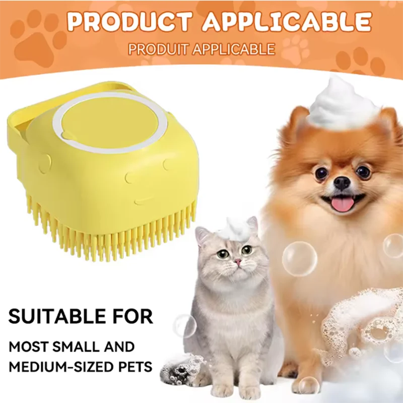 Silicone Pet Bath Massage Brush — Grooming Tool for Dogs & Cats