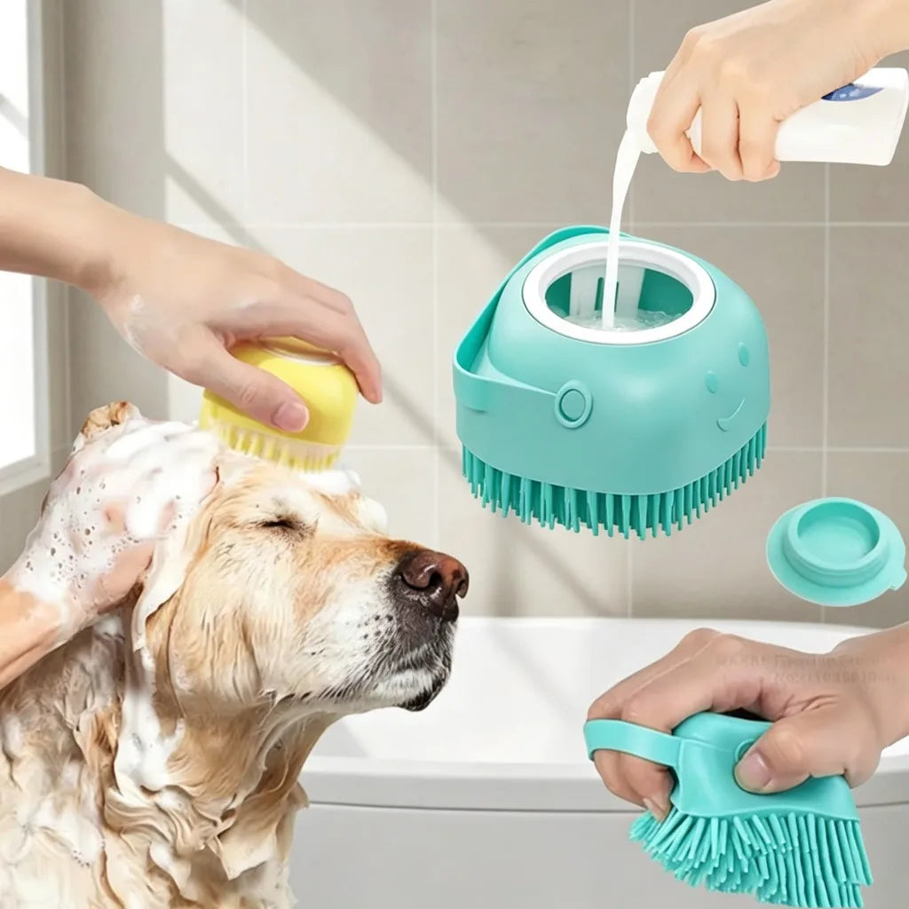 New Bath Massage Brush Bathroom Multifunctional Puppy Big Dog Cat Soft Safety Silicone Pet Accessories for Dogs Cats Tools