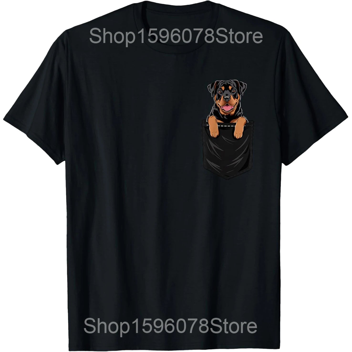 Funny Rottweiler Dog Pet Graphic T Shirts Men Women Pure Cotton Humor Streetwear Tee Shirt Short Sleeve Unisex Loose Clothing