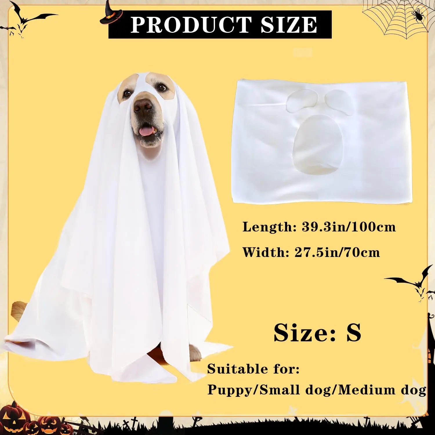Dog Halloween Costumes - Dog Ghost Costume, Funny and Cute Dog Costumes Clothes for Halloween Cosplay Party