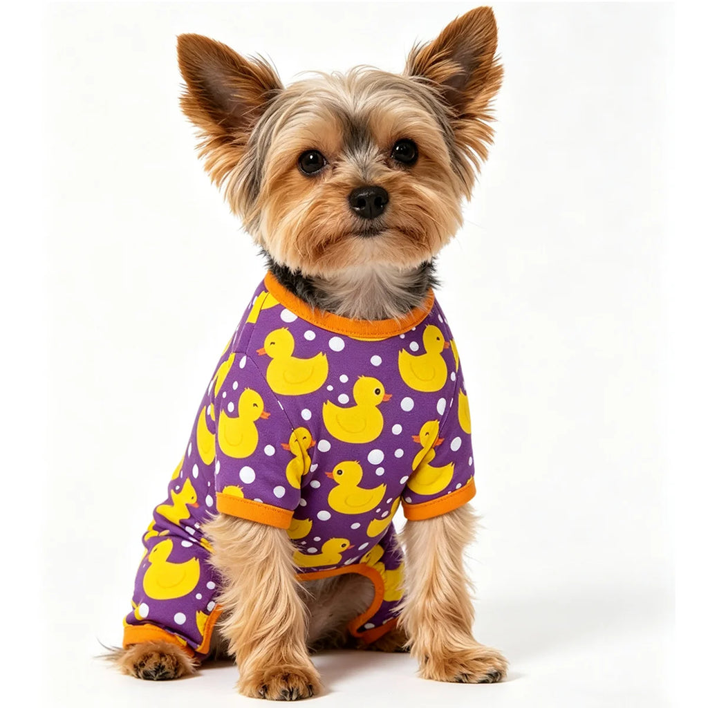 Dogs Pajamas Yellow Duck Clothes for Small Dogs Soft Material Stretchable Dog Chihuahua Yorkie Global Pet Fashion Hit