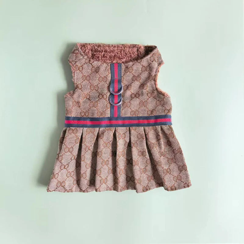 Matching Pet Couple Outfit Set — Dress & Vest with Leash