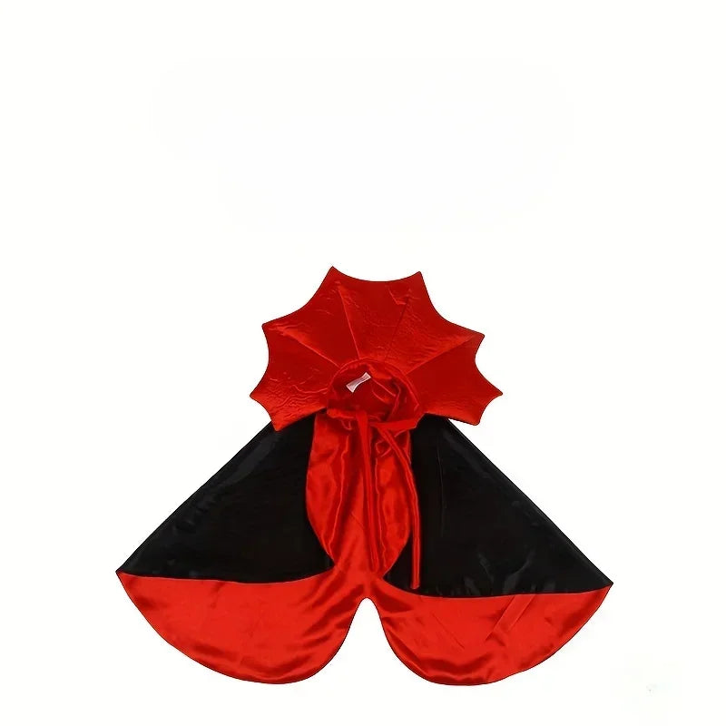 Spooky Vampire Halloween Costume for Cats, Cloak & Hat Set, Pet Party Festival Cosplay Apparel