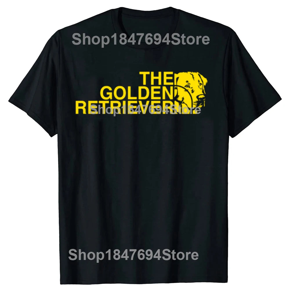 Funny The Golden Retriever Dog Face Graphic 100% Cotton T-shirts Men Fashion Casual Tshirt Loose Oversized Streetwear T Shirt