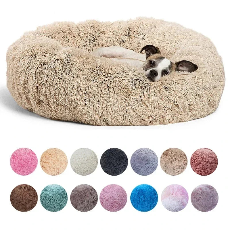 Super Soft Round Plush Pet Bed — 6 Sizes for Cats & Dogs